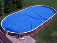 Покрывало плавающее овал Azuro для бассейна 7,3x3,7 м синее