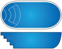 Композитный бассейн Admiral Pool Лагуна 8,0x2,9 м глубина 1,6 м (голубой)